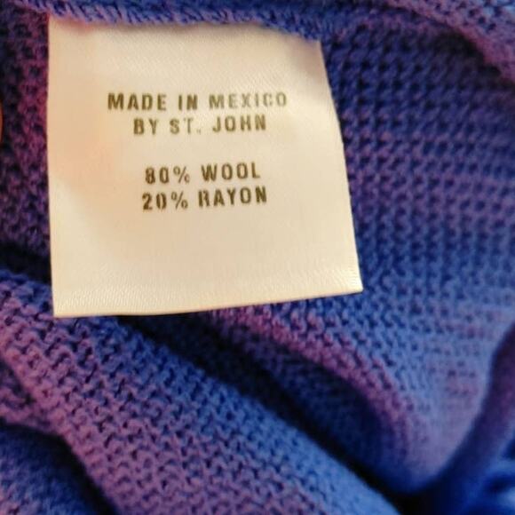 St. John Sport Pants Royal Blue Small Pull On Marie Gray Wool Blend - Picture 5 of 6